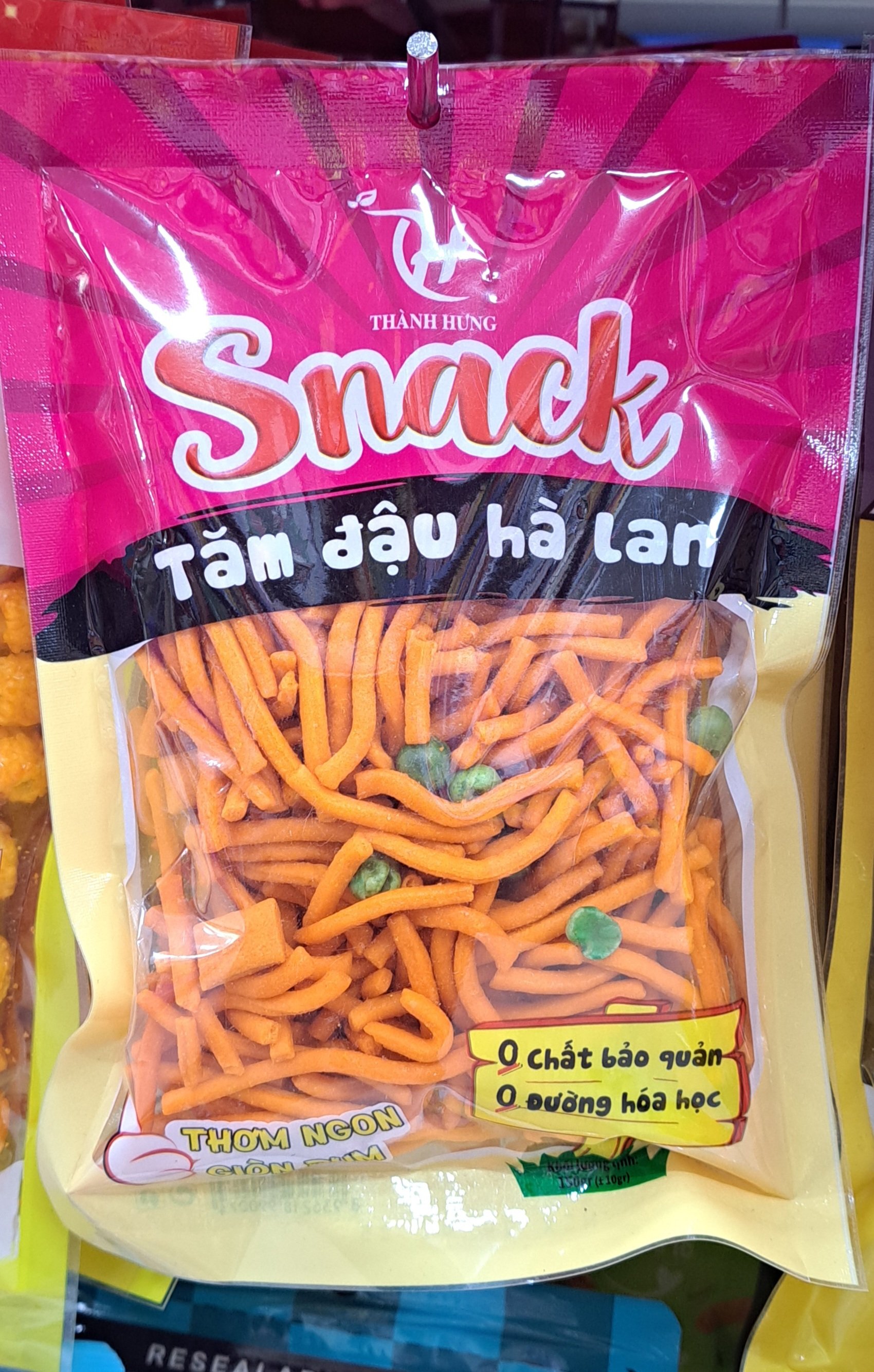 Snack tăm đậu Hà Lan Hữu Gia 160g