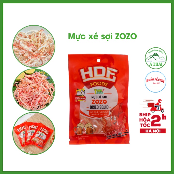 Mực xé sợi ZOZO HDF Foods hấp dừa 50g