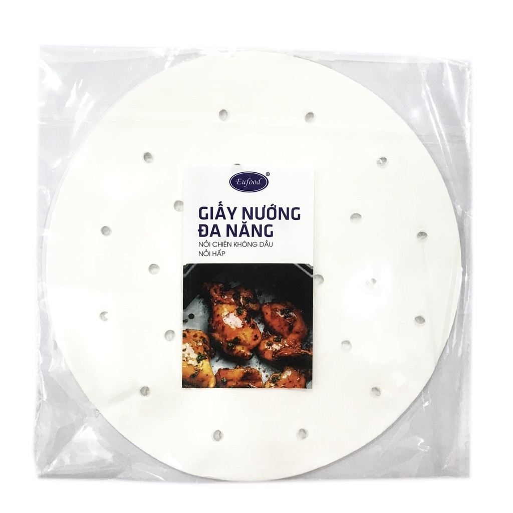 Giấy nướng đa năng Eufood 23cm cho nồi chiên không dầu, nồi hấp