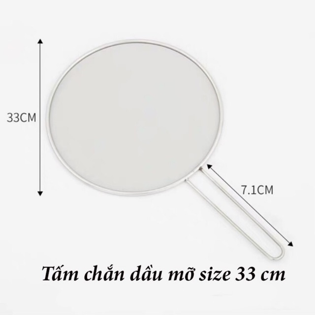 Nắp lưới inox đậy chảo chống văng dầu 33cm
