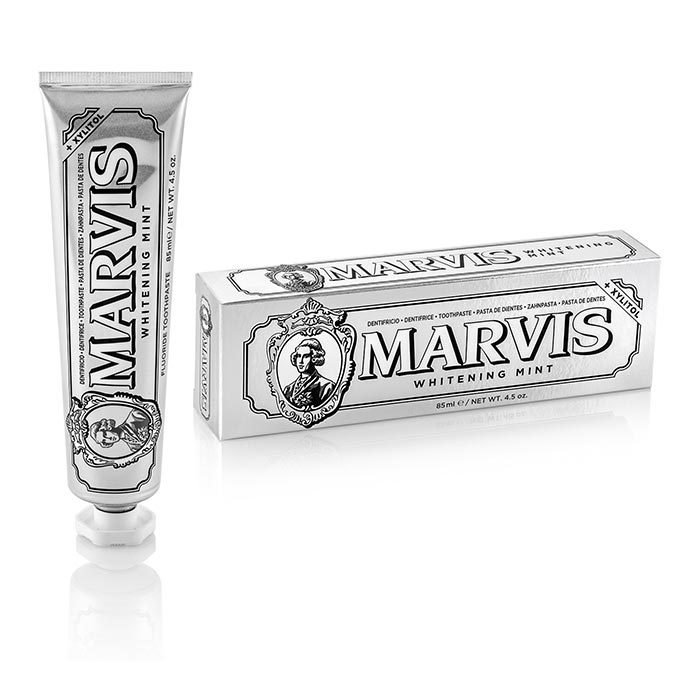 Kem đánh răng Marvis Whitening Mint siêu trắng răng hương bạc hà 85ml Ý