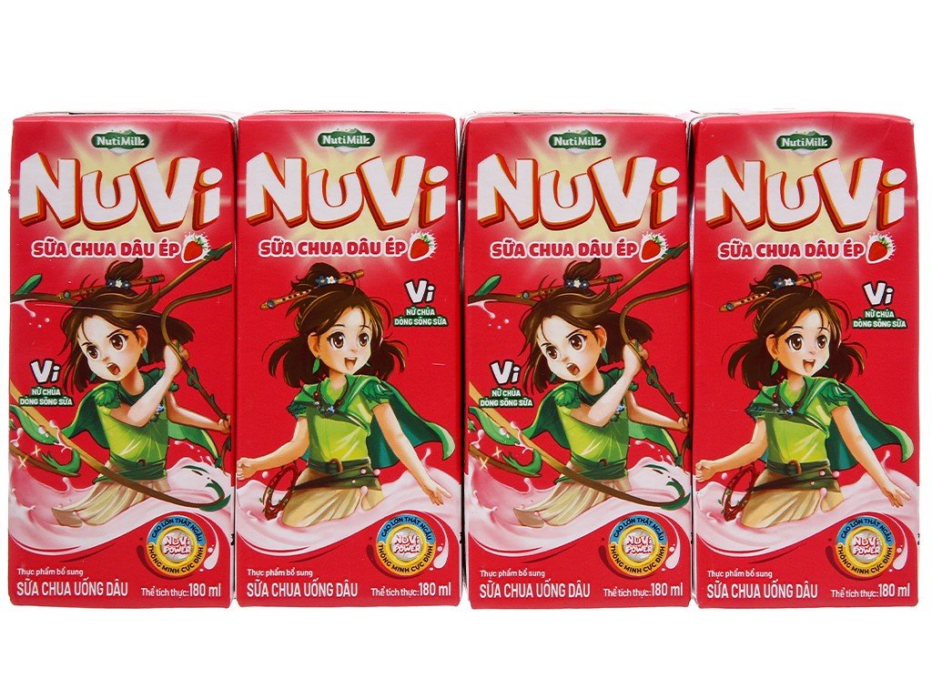 Sữa chua dâu ép có thạch Nuvi 170ml