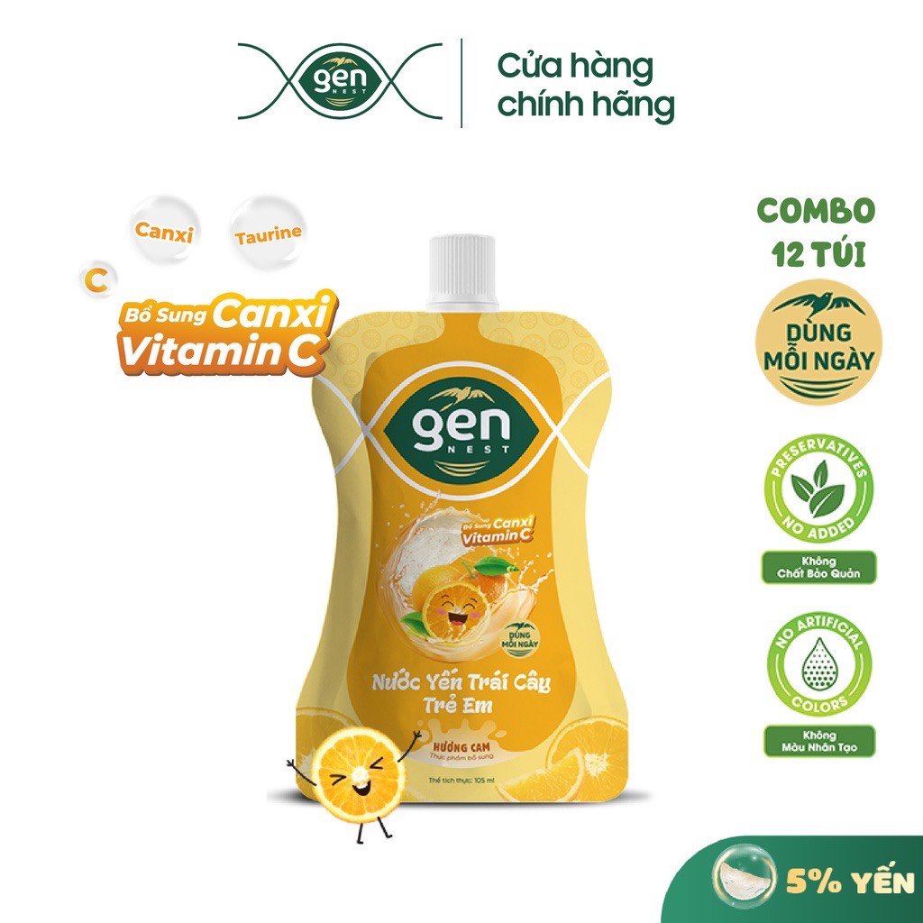 Nước yến trái cây GENNEST hương cam Y5% 105ml