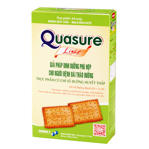 Bánh quy sữa dành cho người bệnh đái tháo đường Quasure Light 140g