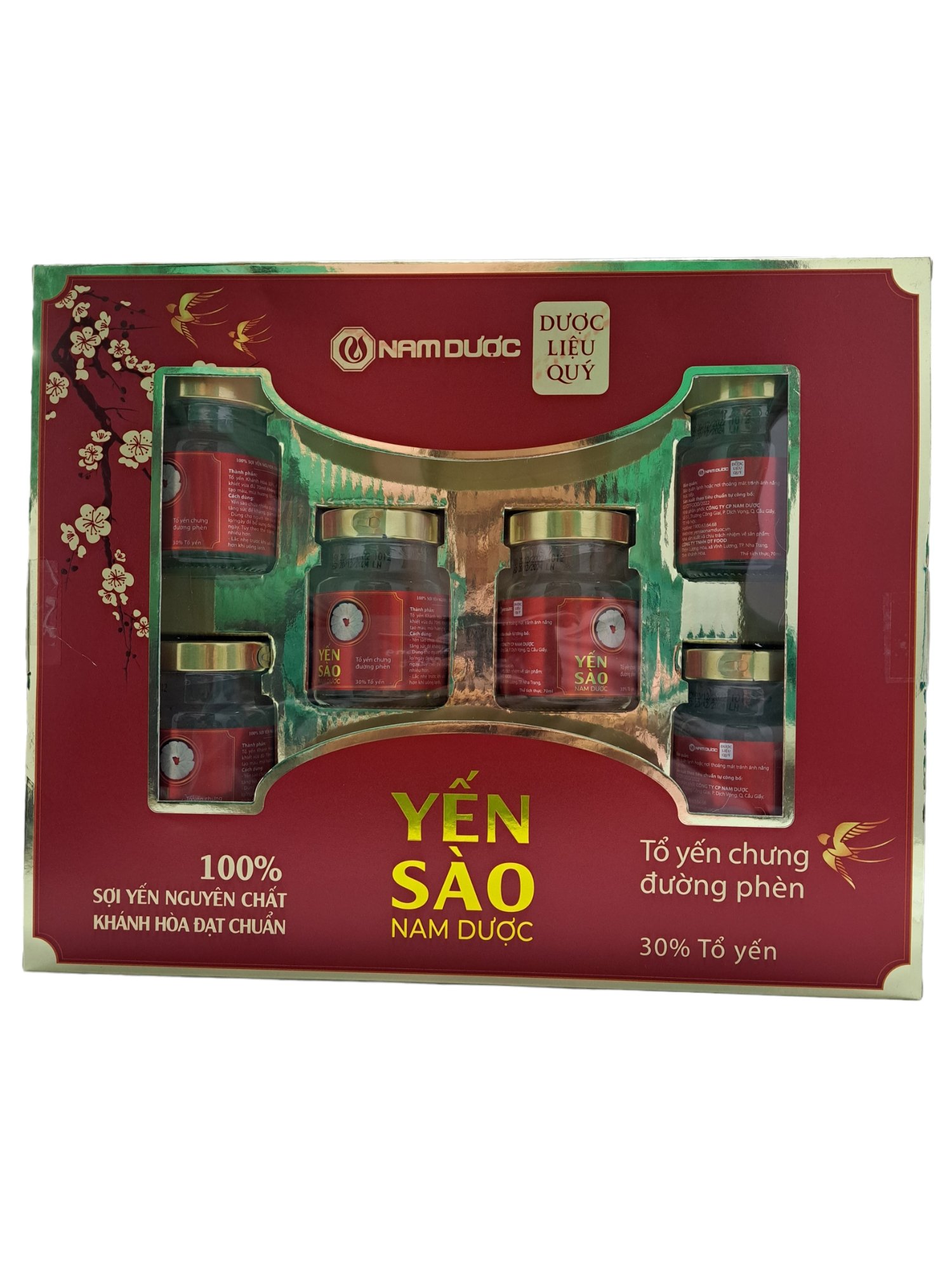 Set 6 hộp Yến sào Nam Dược tổ yến chưng đường phèn