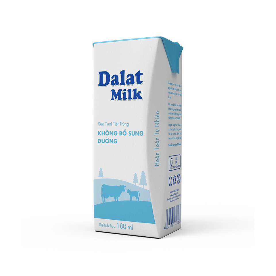 STTT Dalat Milk tự nhiên (không đường) 180ml