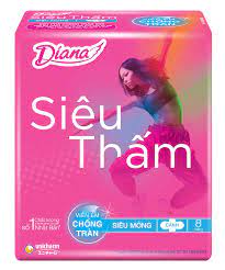 Băng vệ sinh Diana siêu thấm siêu mỏng cánh 8M