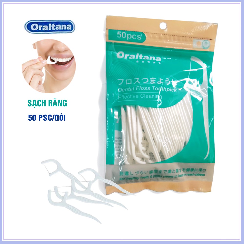 Tăm chỉ nha khoa Tanaphar Oraltana 5 sao túi 50 chiếc