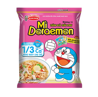 Mì Doraemon hương vị tôm gà tỏi phi Acecook 63g