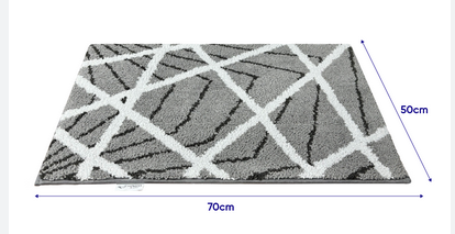 Thảm microfiber siêu thấm có chống trượt Kaiyo 50x70cm màu ghi