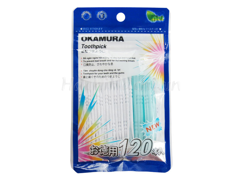 Tăm nhựa nha khoa Okamura 120 que Nhật Bản