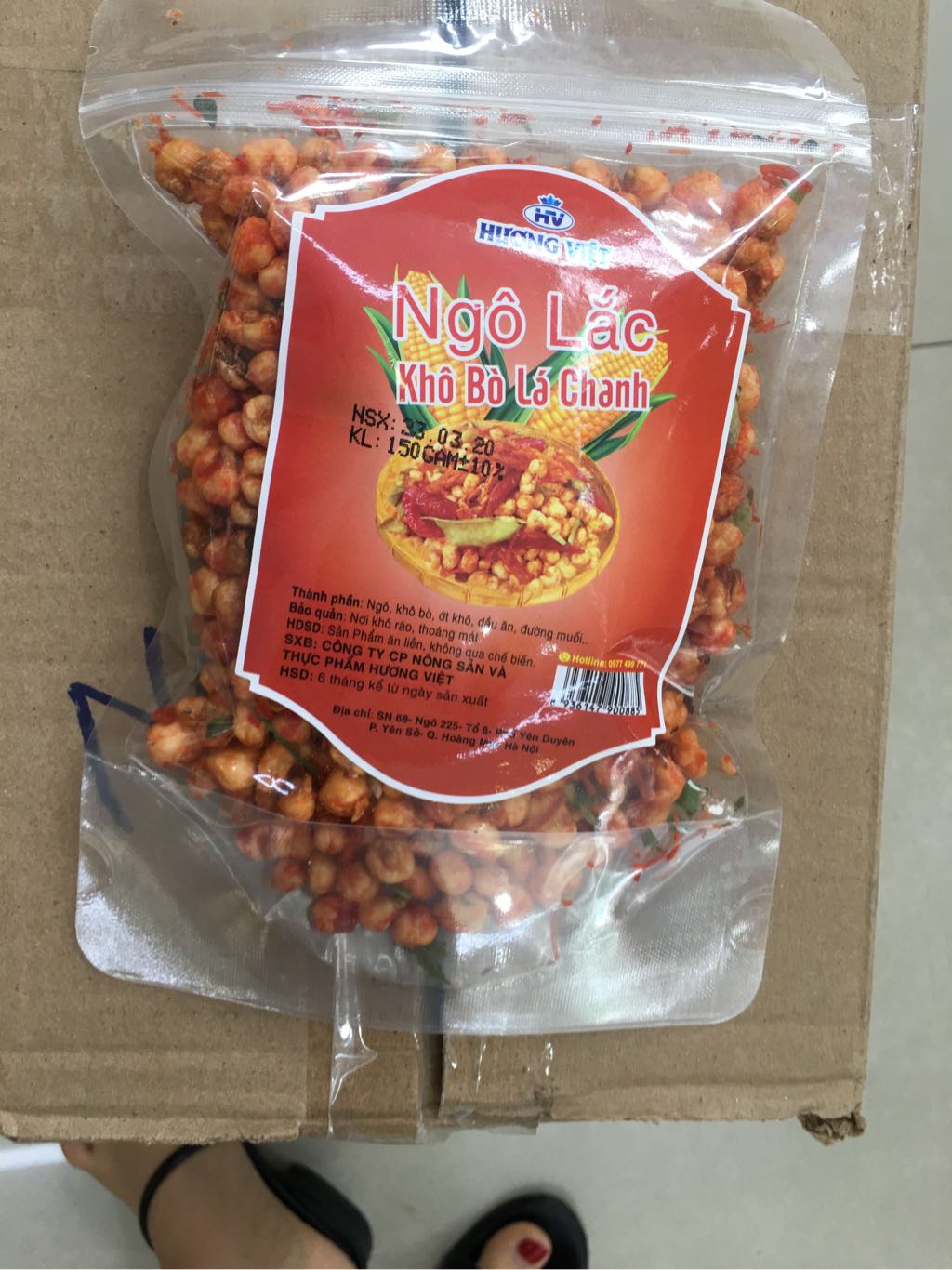 Ngô lắc khô bò lá chanh
