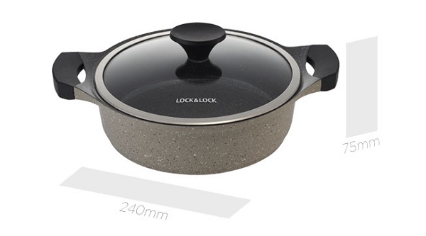 Nồi đá thành thấp Lock&lock Stone 24cm LCA6242D