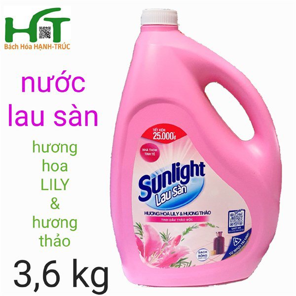 Nước lau sàn Sunlight Hương hoa lily & hương thảo 3,6kg