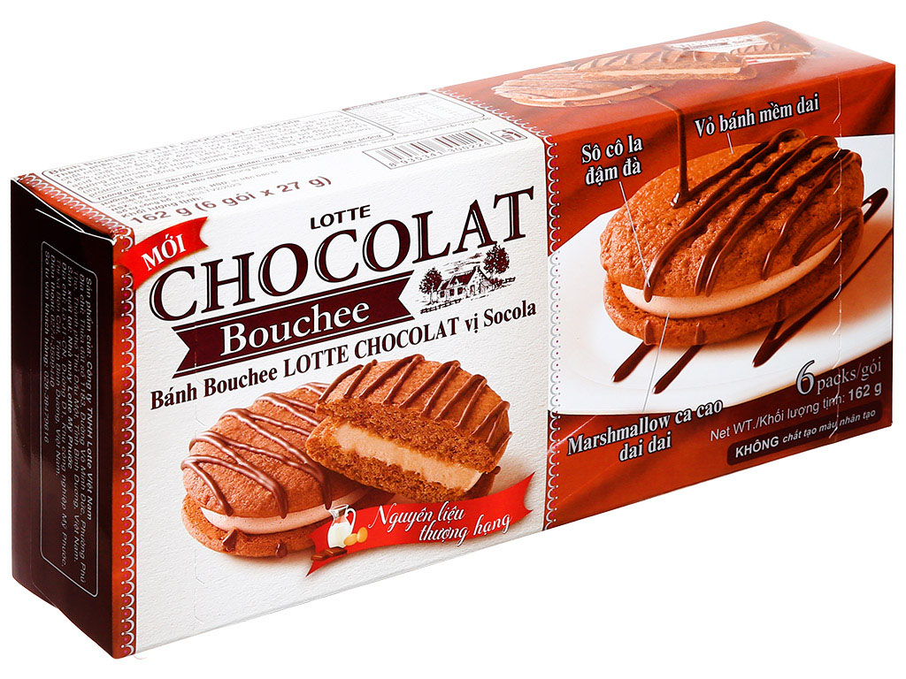 Bánh Bochee Lotte Chocolat vị socola 162g