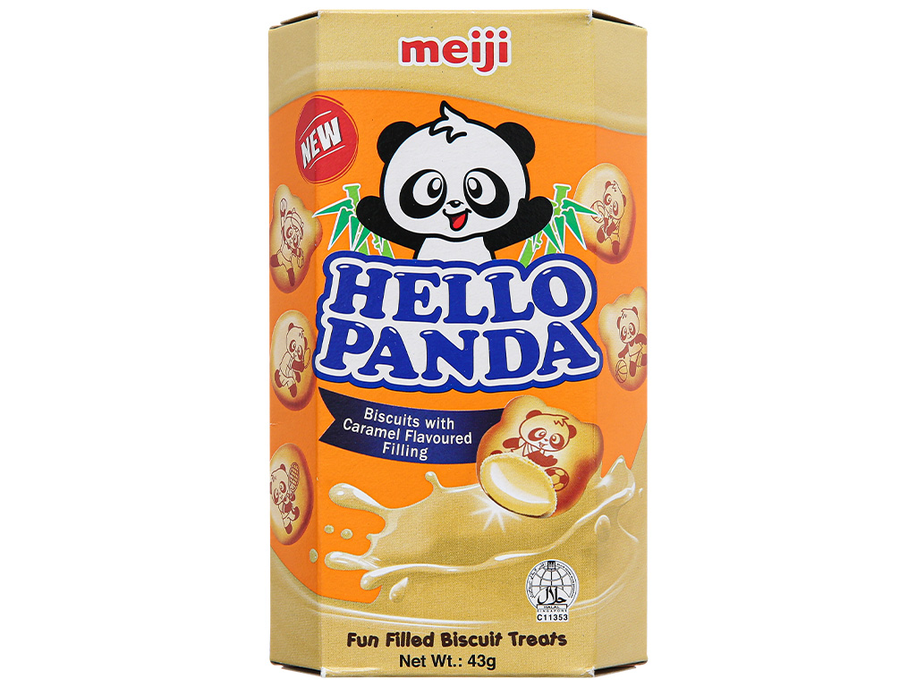 Bánh gấu Hello Panda caramen Meiji 43g Singapore