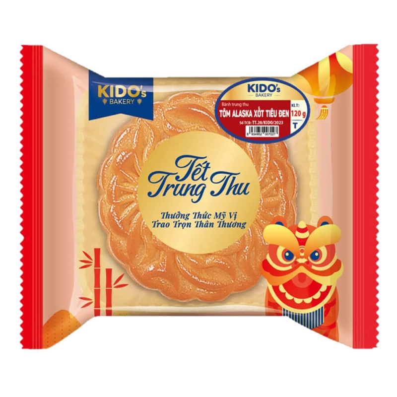 Bánh nướng Kido tôm Alaska xốt tiêu đen 120g