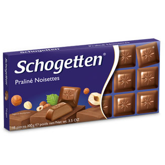 Socola nhân sữa hạt dẻ Schogetten Đức 100g