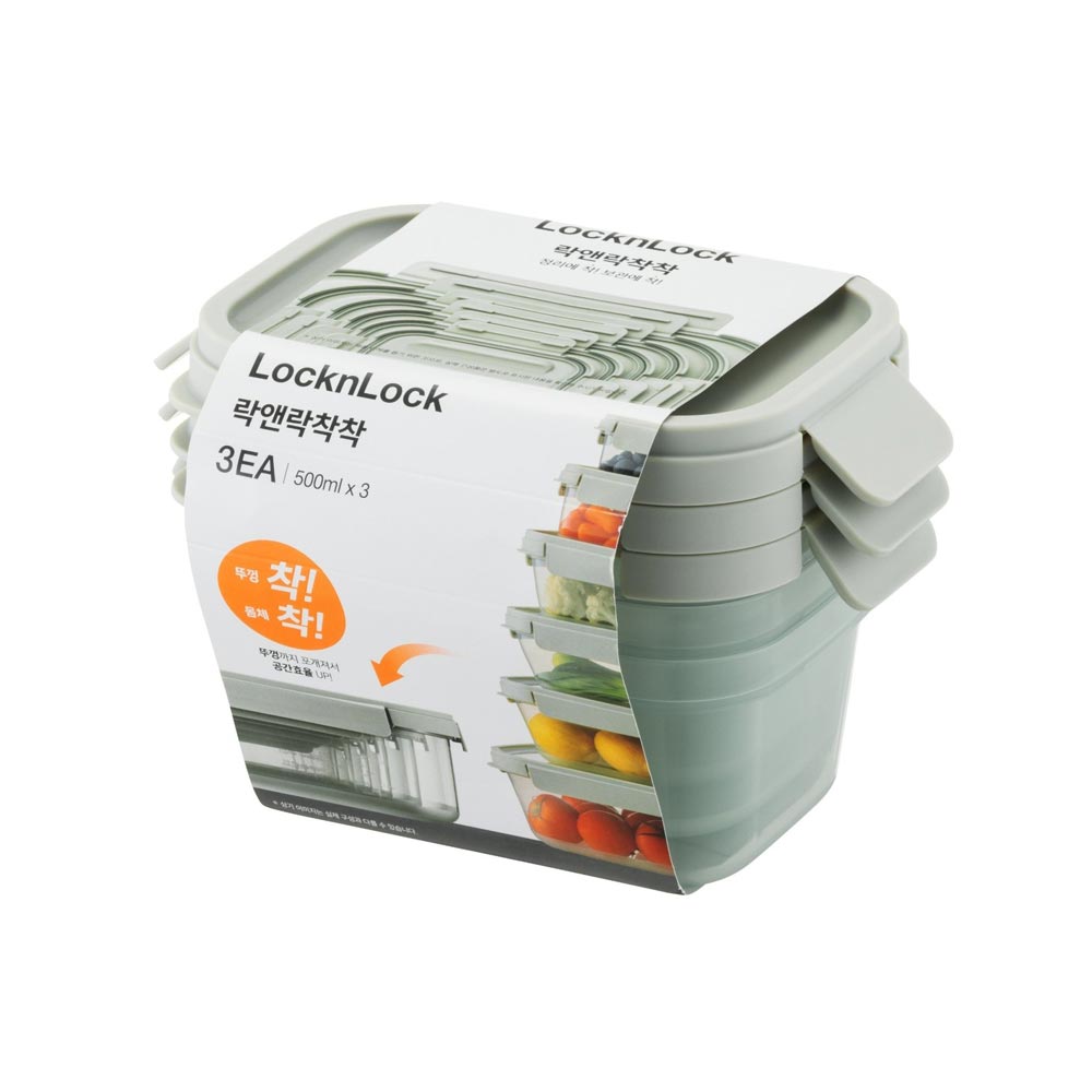 Bộ 3 hộp BQTP LocknLock 500ml×3 LTN320S3
