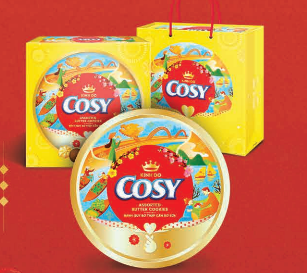 Bánh quy bơ thập cẩm bơ sữa hộp thiếc cosy Kinh Đô 378g