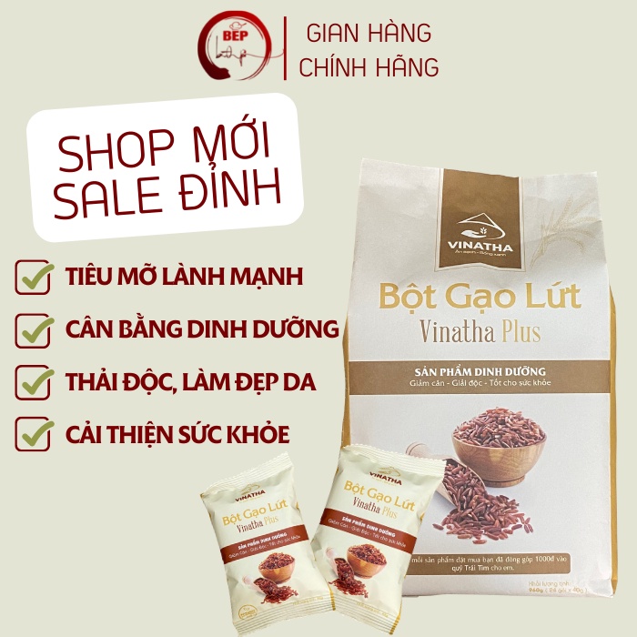 Bột gạo lứt Vinatha Plus 960g