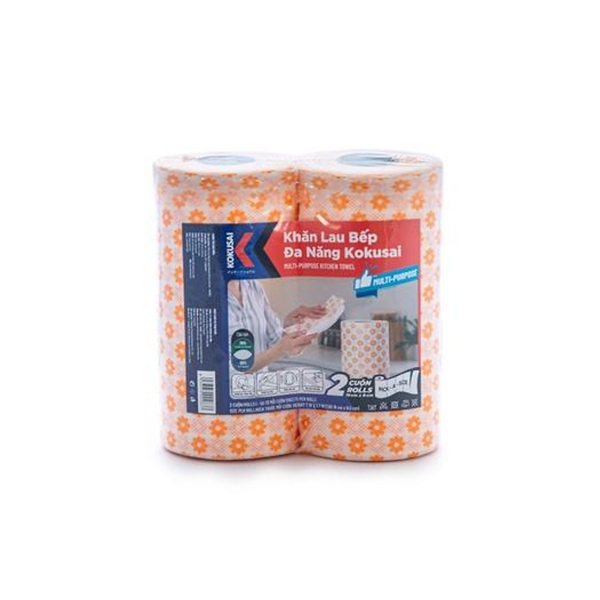Set 2 cuộn Khăn lau bếp đa năng Kokusai 18x35cm