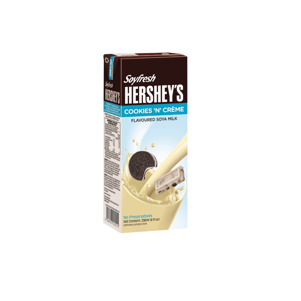 Sữa đậu nành Hersheys Soyfresh vị cookies N crème 236ml Malaysia