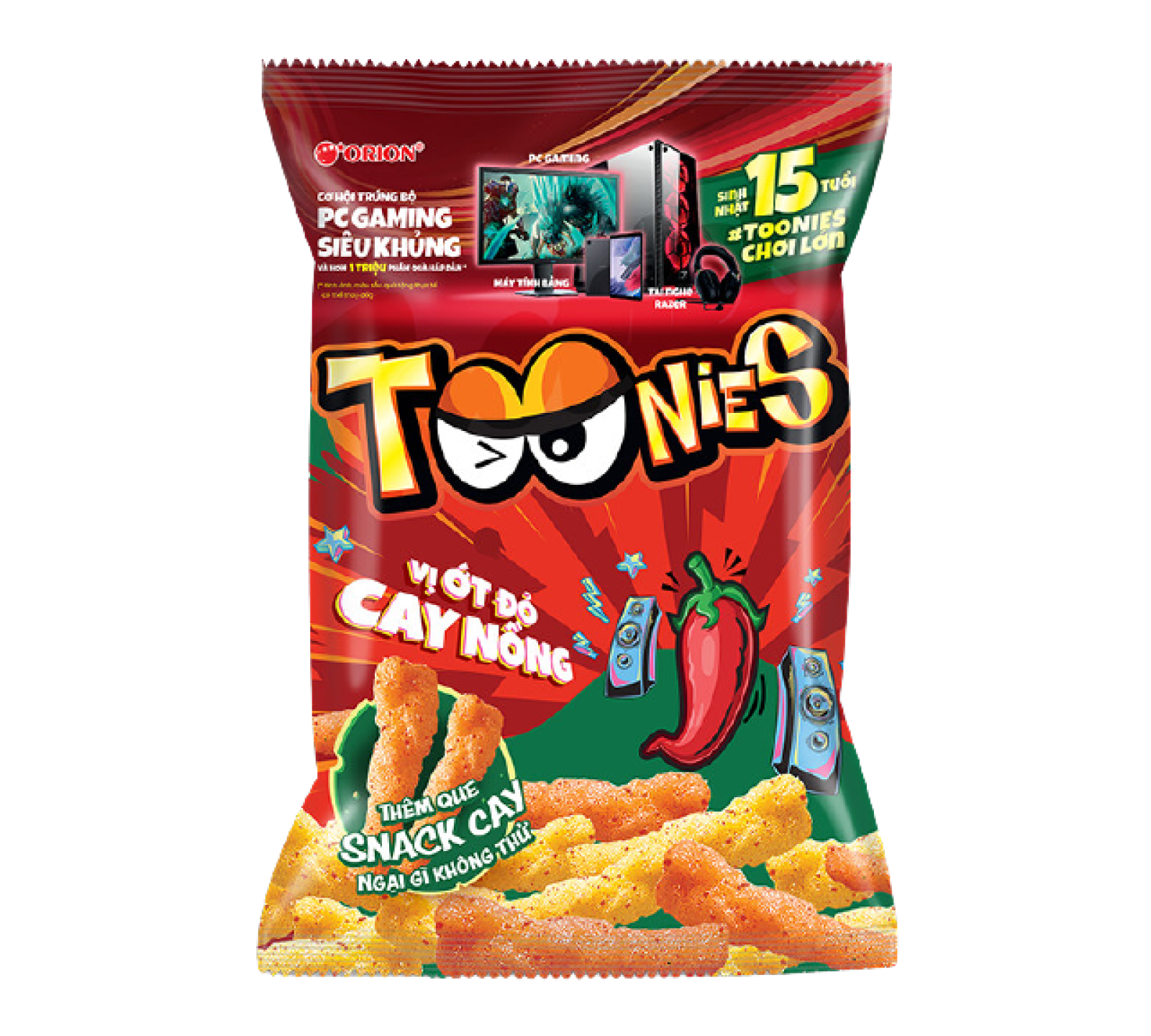 Snack Toonies vị ớt đỏ cay nồng 70g