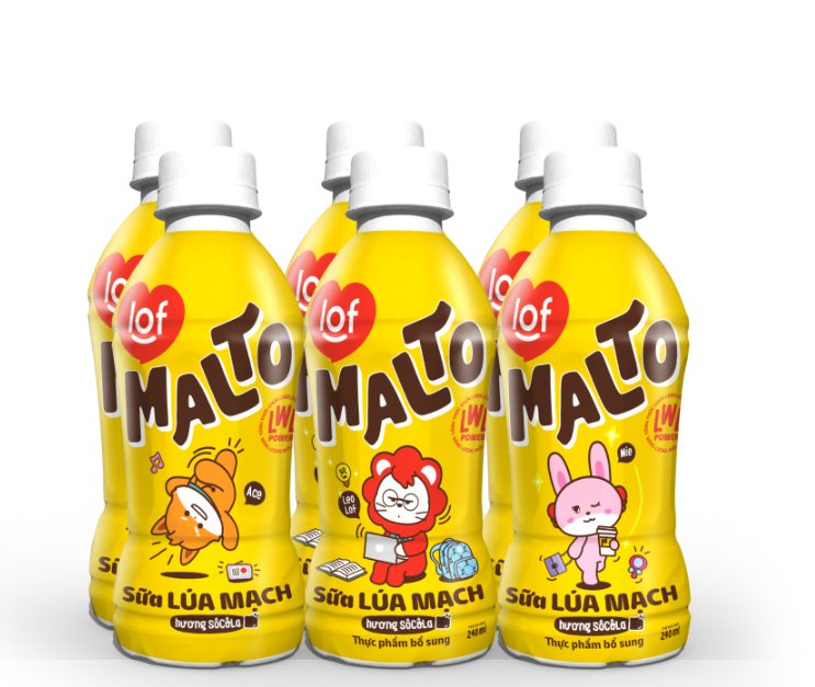 Sữa lúa mạch hương socola Malto LOF chai 240ml * 24 chai
