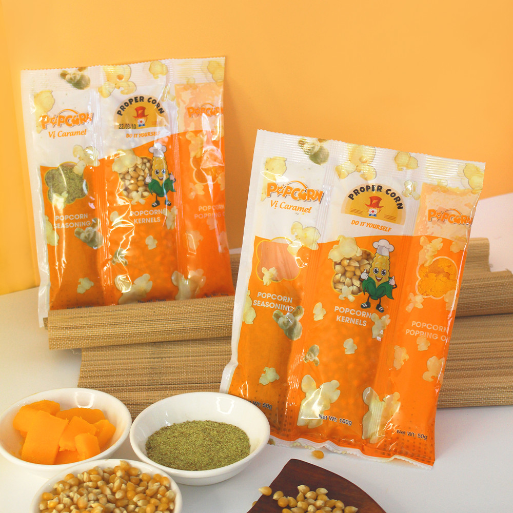 Set nổ bắp rang bơ tiện lợi vị caramen Proper Corn 200g