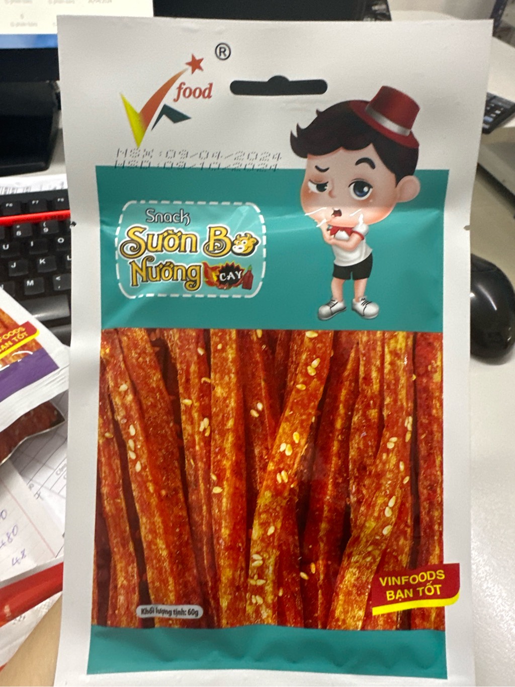 Snack sườn bò nướng cay Vfood 60g