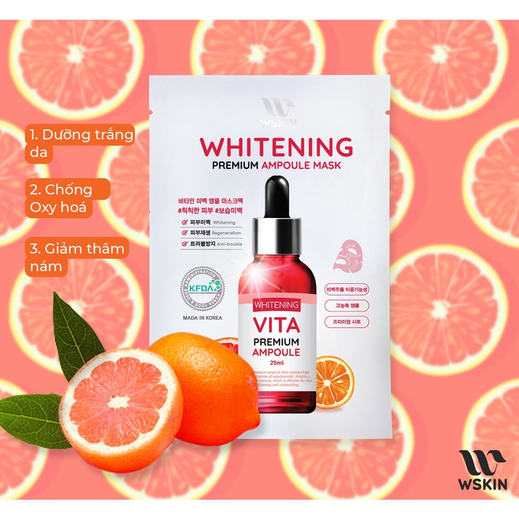 Mặt nạ Wskin phức hợp làm trắng, giảm thâm nám 30ml Hàn Quốc