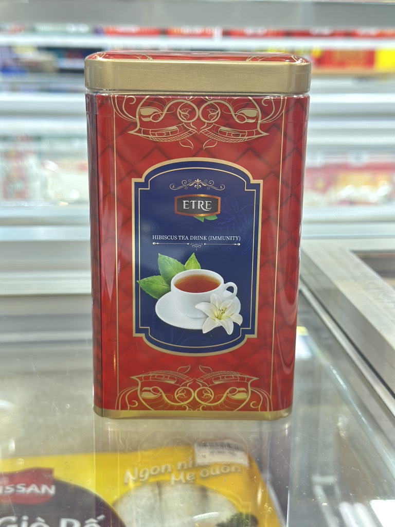 Trà Atiso đỏ dạng túi lọc Etre Hibiscus tea drink immunity 37,5g hộp thiếc