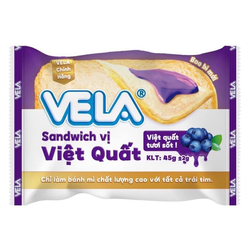 Bánh mì sandwich VELA vị việt quất 45g
