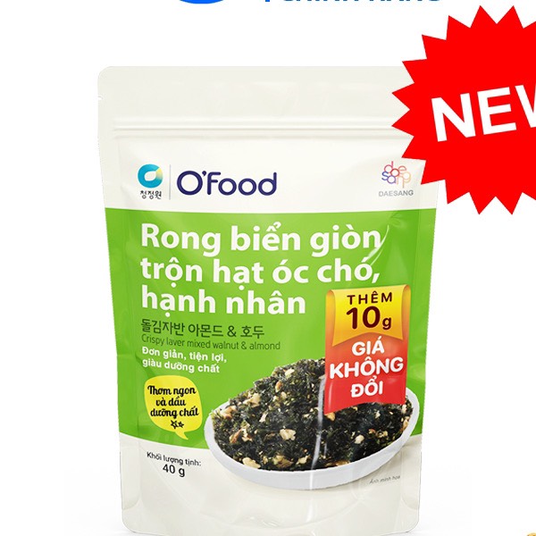 Rong biển giòn trộn óc chó,hạnh nhân cho bé O’Food 30g