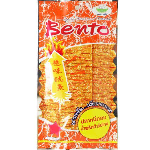 Snack mực tẩm gia vị Bento Thái Lan 24g (Cam)