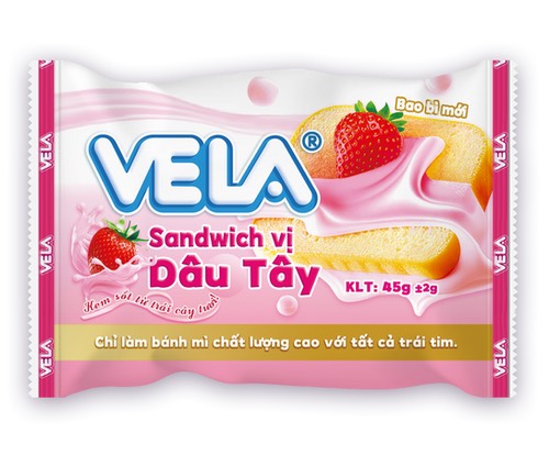 Bánh mì sandwich VELA nhân dâu tây 45g