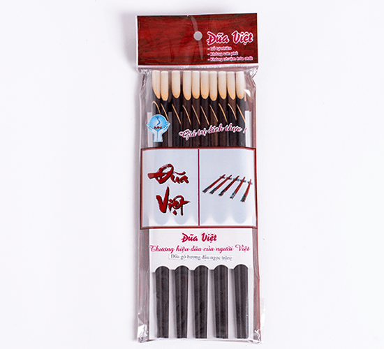 Đũa gỗ hương đầu ngọc trắng Đũa Việt 24cm