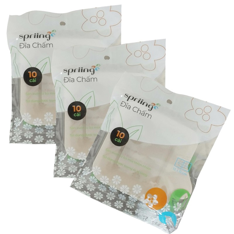 Set 10 đĩa chấm bã mía Spriing
