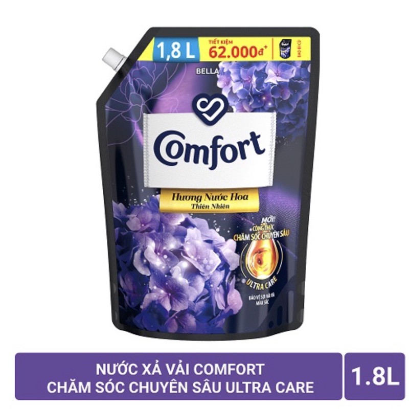 Nước xả vải Comfort hương nước hoa thiên nhiên Diệu Kỳ 1,8L