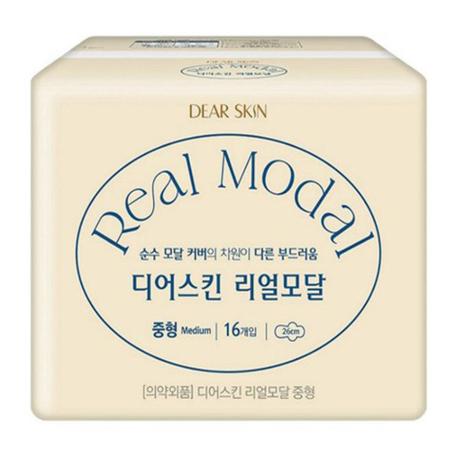 Băng vệ sinh REAL MODAL ban ngày có cánh 26cm Hàn Quốc (16miếng/1gói)