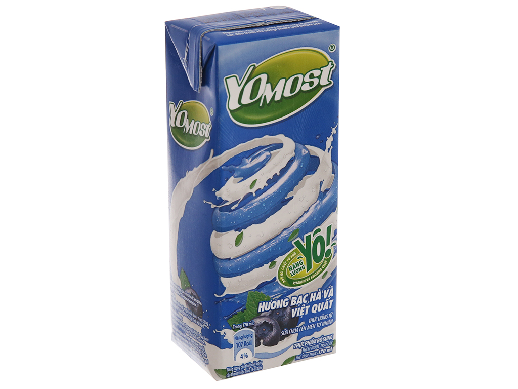Sữa Yomost hương bạc hà và việt quất 180ml