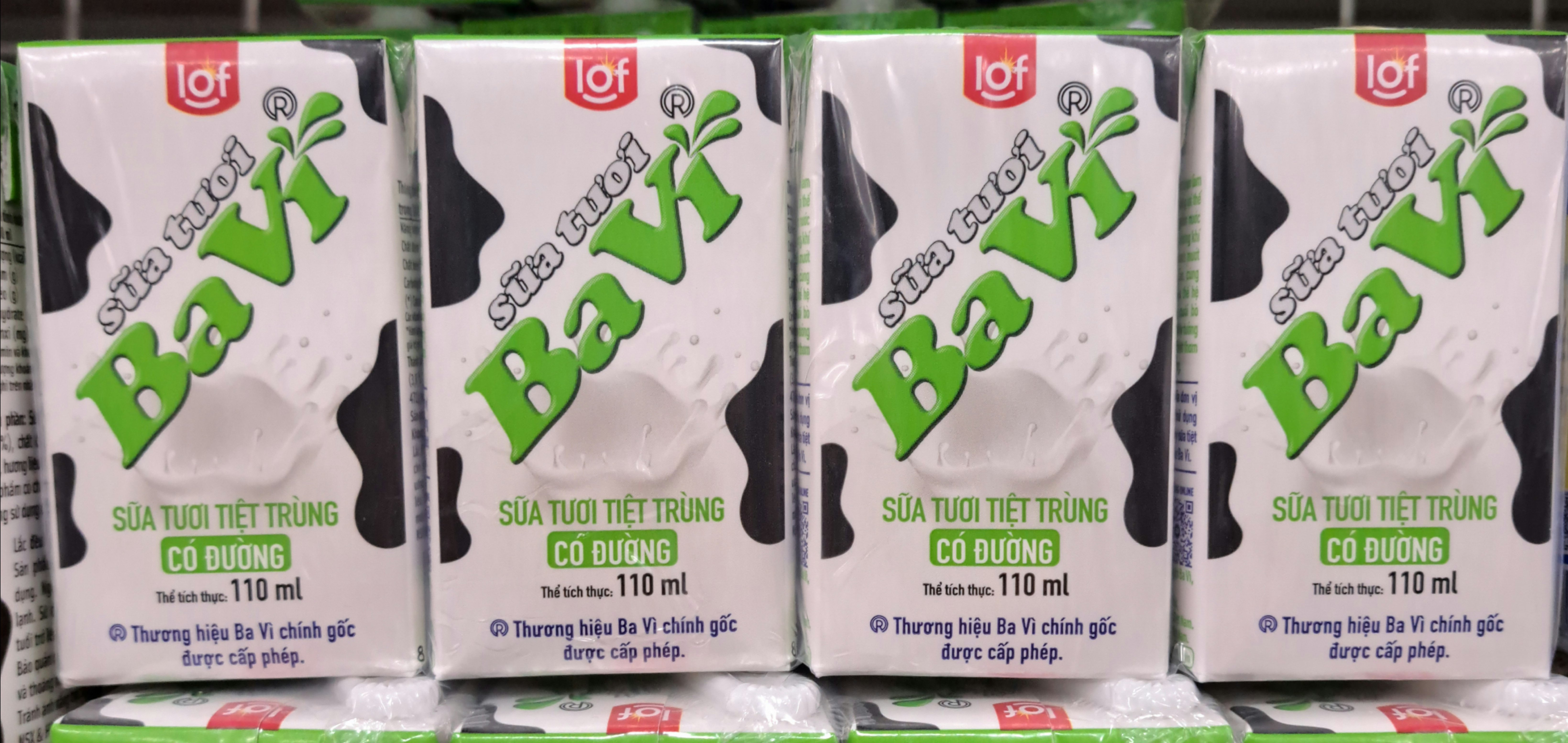 Sữa nông trại Ba Vì có đường 110ml*48