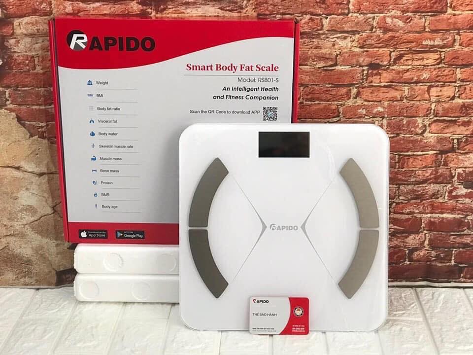 Cân điện tử Rapido RSF02-S có đo chỉ số sức khoẻ