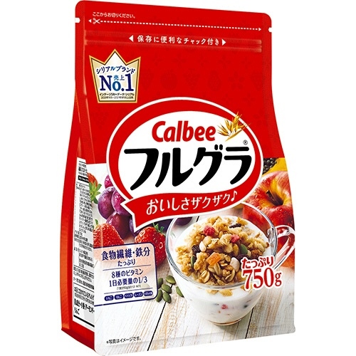 Ngũ cốc Calbee đỏ vị dâu tây, táo, nho Nhật Bản 600g