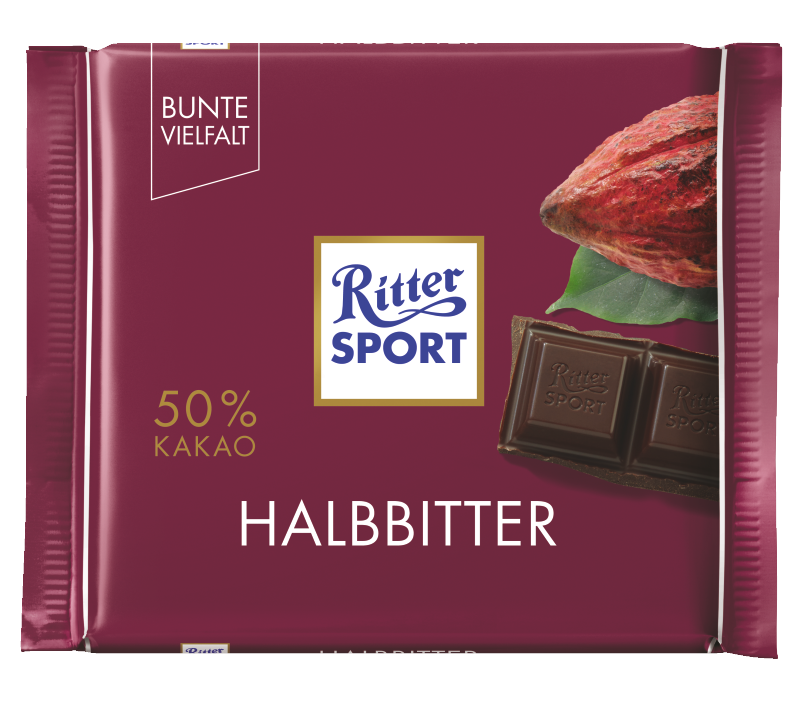 Socola đen 50% kakao Halbbitter Ritter Sport Đức 100g