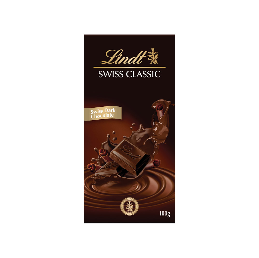 Socola đen Lindt Swiss classic dạng thanh không nhân THỤY SĨ 100g