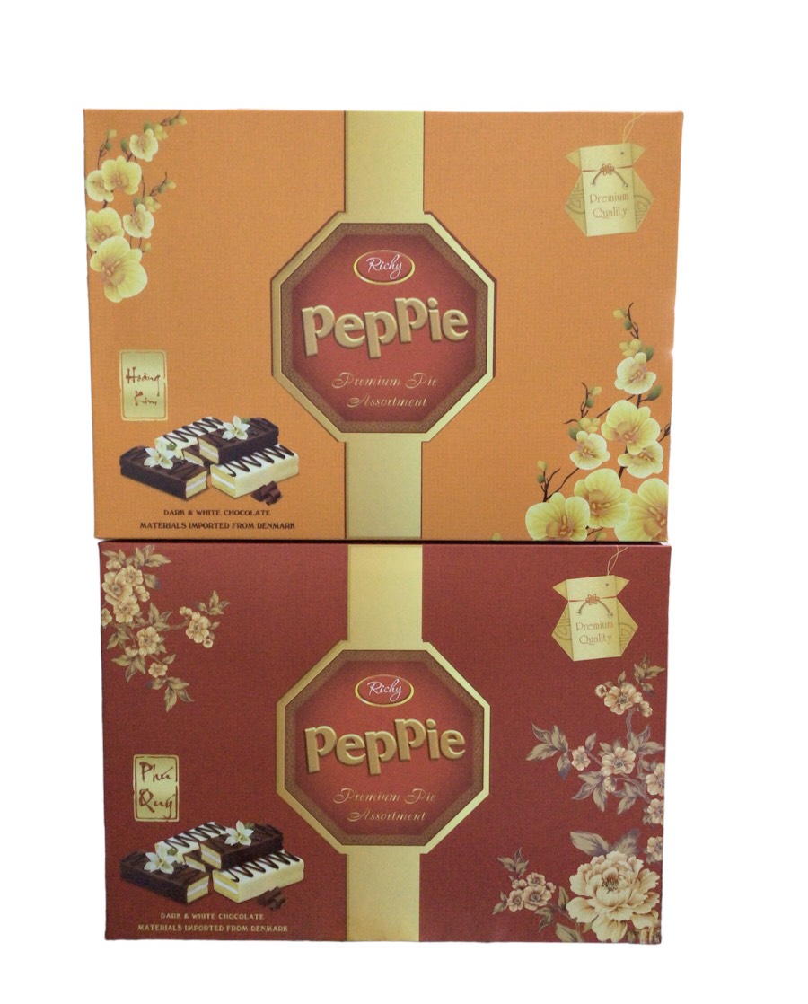 Bánh phủ socola trắng Peppie Richy Hoàng Kim - Phú Quý 468g