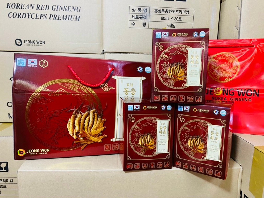 Nước uống hồng sâm đông trùng Jeong Won Hàn Quốc gói lẻ 80ml