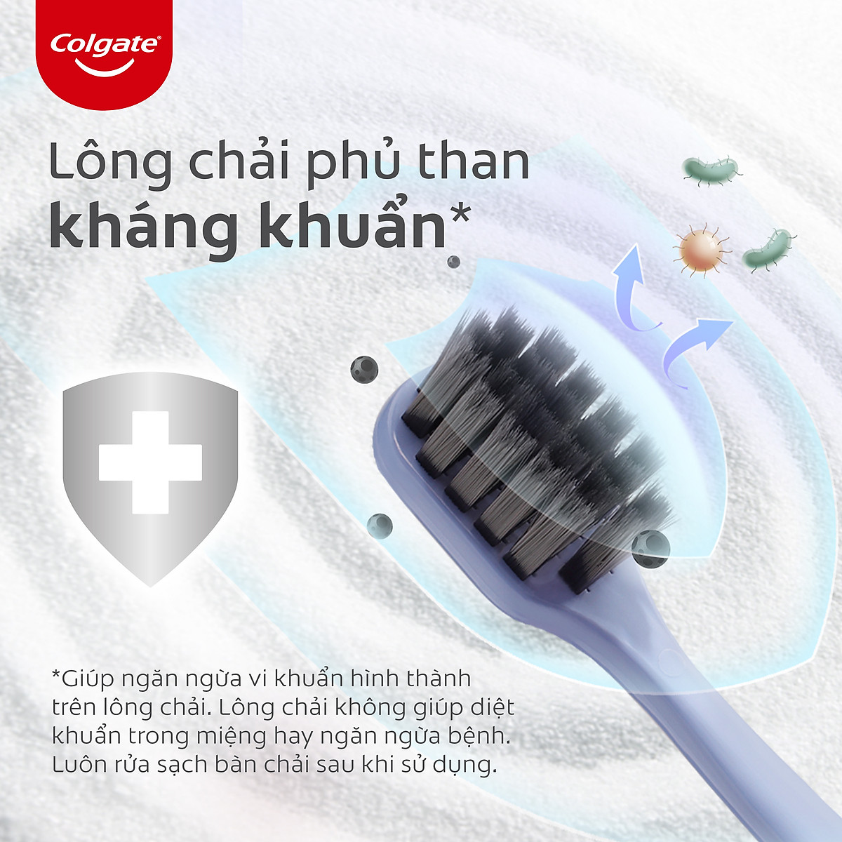 Bàn chải đánh răng Cogate Gentle Charcoal than hoạt tính kháng khuẩn